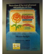 1976 Kotex Deodorant Mini Pads Ad - Most Advanced - £14.78 GBP