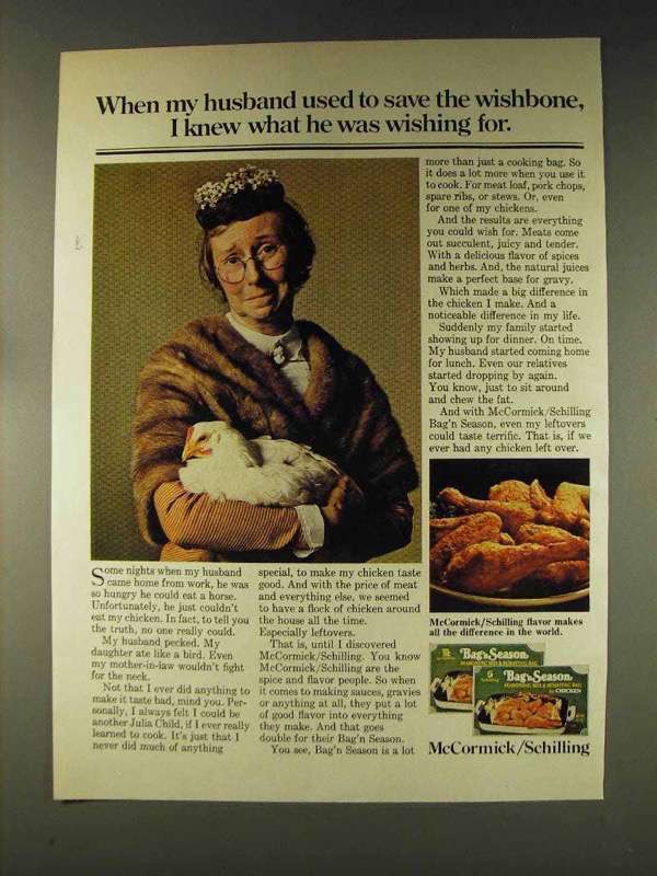 1976 McCormick/Schilling Bag'n Season Ad - $18.49