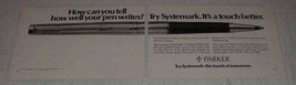 1977 Parker Systemark Pen Ad - How Can You Tell - £14.55 GBP