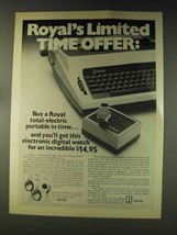 1976 Royal Total-Electric Portable Typewriter Ad - £14.55 GBP