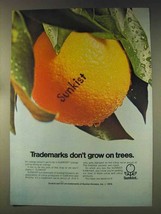 1976 Sunkist Orange Ad - Trademarks Don&#39;t Grow on Trees - $18.49