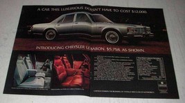 1977 2-page Chrysler LeBaron Ad - A Car This Luxurious - £14.45 GBP