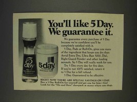 1977 5 Day Deodorant Ad - You&#39;ll Like We Guarantee It - £14.62 GBP