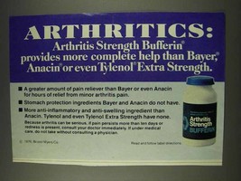1977 Arthritis Strength Bufferin Ad - More Help - £14.72 GBP