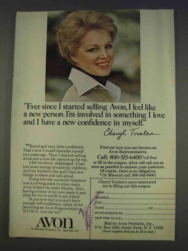 Primary image for 1977 Avon Cosmetics Ad - I Feel Like a New Person