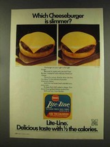 1977 Borden Lite-Line Cheese Ad - Which Cheeseburger? - £14.54 GBP