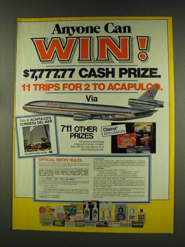 1977 Bristol-Myers Products Ad - Anyone Can Win - $18.49