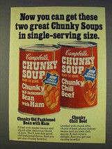 1977 Campbell&#39;s Chunky Soup Ad - Single-Serving Size - £14.72 GBP