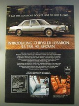 1977 Chrysler LeBaron Ad - A Car This Luxurious - £14.76 GBP