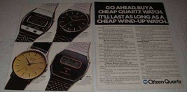 1977 Citizen Quartz Watch Ad - 50-2111-50 50-7016-91 - £14.60 GBP
