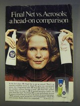 1977 Clairol Final Net Hair Spray Ad - vs. Aerosols - $18.49