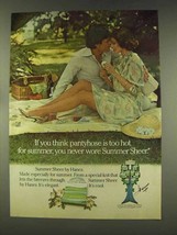 1977 Hanes Summer Sheer Pantyhose Ad - Think Too Hot - $18.49