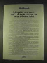 1977 IBM Computers Ad - Information: A Resource - $18.49