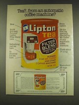 1977 Lipton Tea Filter Blend Ad - From Coffee Machine? - £14.72 GBP