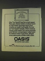 1977 Oasis Water Cooler Ad - Our Ice Bank Asset - $18.49