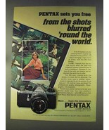 1977 Pentax ME Camera Ad - Shots Blurred Round World - £14.78 GBP