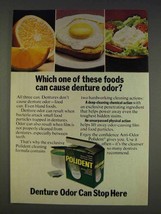 1977 Polident Denture Cleanser Ad - Can Cause Odor - £13.80 GBP