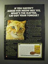 1977 Purina Meow Mix Cat Food Ad - Cat Got Your Tongue - £14.57 GBP