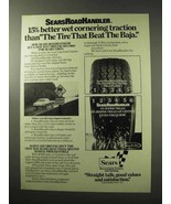 1977 Sears RoadHandler Tires Ad - Wet Cornering - £14.78 GBP