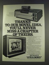 1977 Sony SL-8200 Betamax Deck Ad - Novel Idea - £14.81 GBP