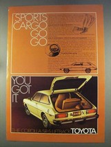 1977 Toyota Corolla SR-5 Liftback Ad - Sports Cargo - $18.49