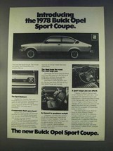 1978 Buick Opel Sport Coupe Ad - £14.73 GBP
