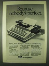 1978 Smith-Corona Cartridge Typewriter Ad - Nobody&#39;s Perfect - £13.82 GBP