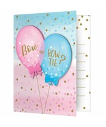 Gender Reveal Balloons Party Boy Girl 8 Foldover Invitations with Attach... - £4.69 GBP