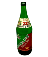 Canada Dry Ginger Ale Bottle Soda Pop Green Glass 1 Qt 33.8 Liter Foil L... - $27.08 CAD