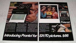 1976 Polaroid Pronto! Camera Ad - For SX-70 Pictures - £14.58 GBP