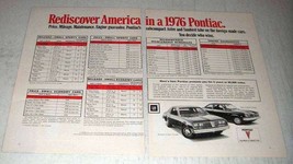 1976 Pontiac Sunbird Coupe & Astre 2-Door Coupe Ad - $18.49