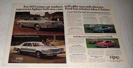 1977 Ford Ad LTD Car Ad - Landau, Squire, Brougham - $18.49