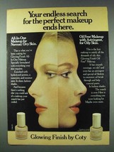 1978 Coty Glowing Finish Ad - Endless Search Ends - $18.49