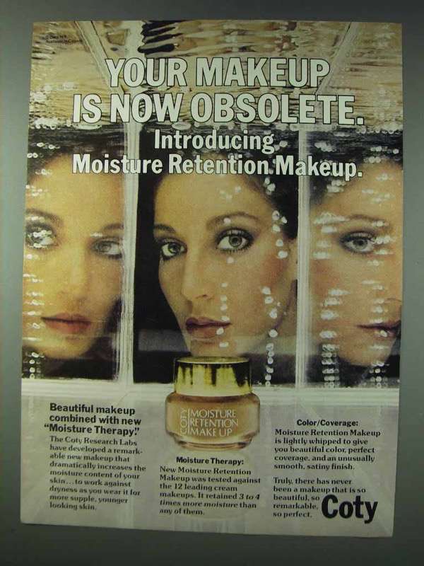 1978 Coty Moisture Rentention Makeup Ad - Obsolete - $18.49