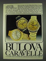 1978 Bulova Caravelle Electrotime Watch Ad, 41744 41740 - £14.78 GBP