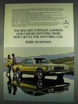1978 Chrysler LeBaron Ad - Don't Spend Anything More - $18.49