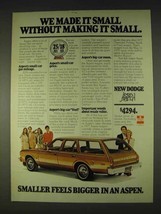 1978 Dodge Aspen Ad - We Made It Small - £14.50 GBP