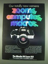 1978 Minolta 110 Zoom SLR Camera Ad - Zooms, Computes - £14.50 GBP