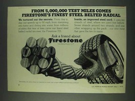 1978 Firestone Tires Ad - 5,000,000 Test Miles - $18.49