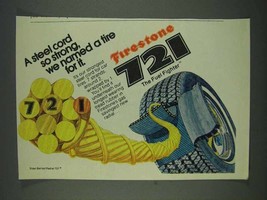 1978 Firestone 721 Tire Ad - Steel Cord So Strong - $18.49