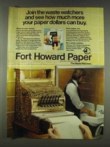 1978 Fort Howard Paper Ad - Join Waste Watchers - £14.61 GBP
