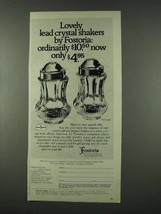 1978 Fostoria Lead Crystal Salt and Pepper Shakers Ad - £14.60 GBP