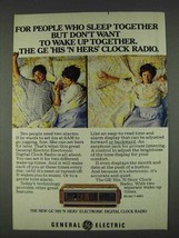 1978 General Electric His &#39;N Hers Clock Radio Ad - £14.48 GBP
