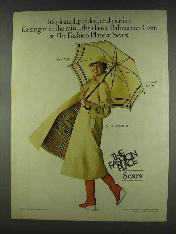 Primary image for 1978 Sears Ad - Cap, Umbrella and Raincoat