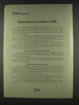 1978 IBM Computers Ad - Information a Matter of Life - $18.49