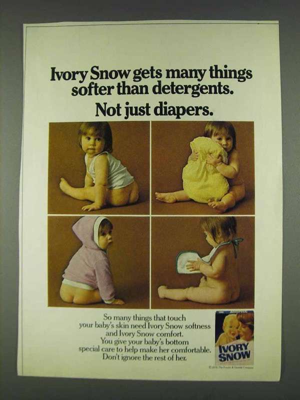 1978 Ivory Snow Ad - Softer Than Detergents - $18.49