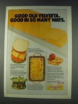 1978 Kraft Velveeta Cheese Ad - Good In Many Ways - £14.45 GBP