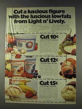 1978 Light n&#39; Lively Lowfat Yogurt and Ice Milk Ad - £14.81 GBP