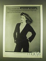 1979 Calvin Klein Studded Suede Jacket Ad - $18.49