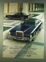 1978 Lincoln Continental and Mark V Cars Ad - £14.55 GBP